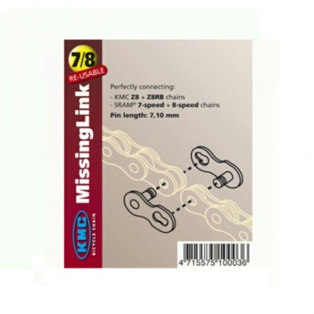 KMC 7 8 Speed Reusable Missing Link 7.1mm