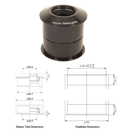 Tange Seiki Technoglide 1.5ZSR Semi-Integrated Zero Stack Headset in Black. 1.5  - 1 1 8 