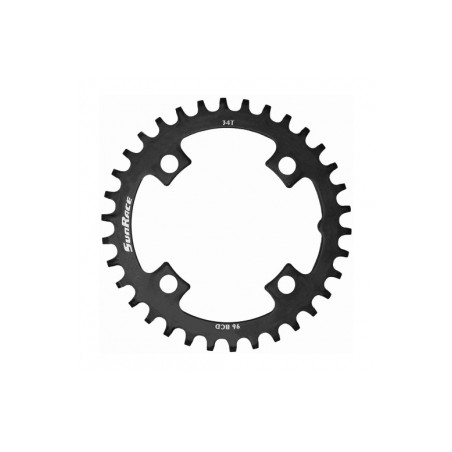 SunRace Narrow-Wide 96BCD Steel Chainring in Black 34t